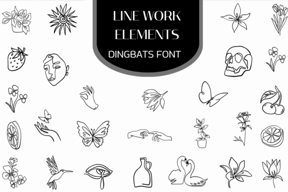 Line Work Elements: A Minimalist Typographic Statement