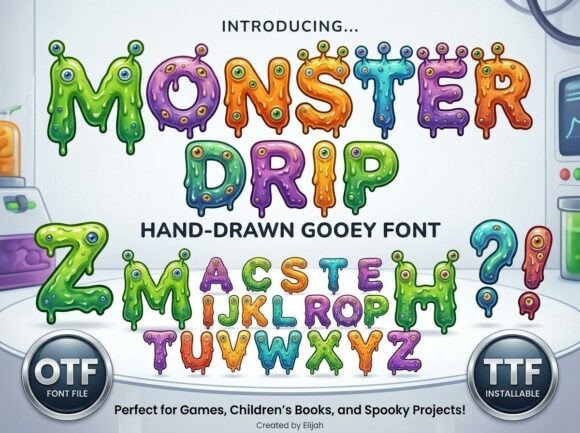 Monster Drip: The Playful Font That Brings Giggles to Your Design