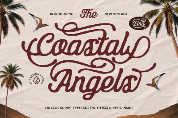 The Coastal Angels: A Vintage Script Typeface for Nostalgic Coastal Design
